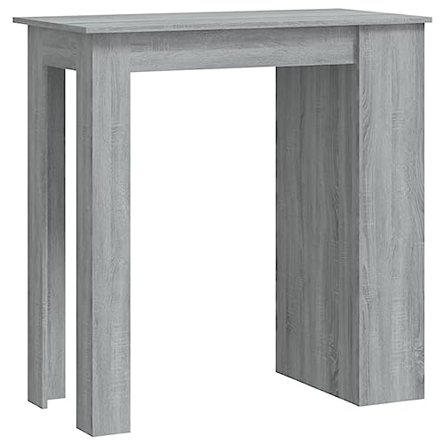 vidaXL Bartisch mit Regal Bartresen Stehtisch Tresentisch Bistrotisch Küchentisch Loungetisch Tisch Sonoma-Eiche Grau 102x50x103,5cm Holzwerkstoff von vidaXL