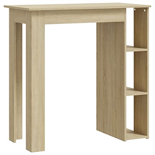 vidaXL Bartisch mit Regal Sonoma-Eiche 102x50x103,5 cm Holzwerkstoff von vidaXL