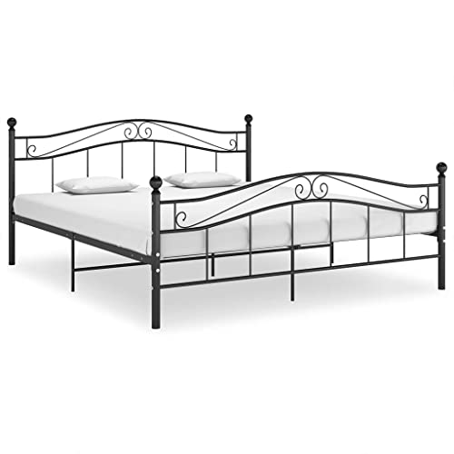 vidaXL Bett Schwarz Metall 140x200 cm von vidaXL