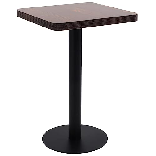 vidaXL Bistrotisch für 2 Personen Bartisch Bartresen Stehtisch Tresentisch Esstisch Tisch Küchentisch Partytisch Dunkelbraun 50x50cm MDF von vidaXL