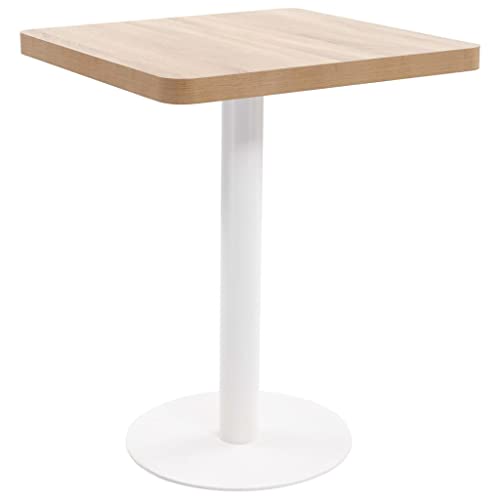 vidaXL Bistrotisch für 2 Personen Bartisch Bartresen Stehtisch Tresentisch Esstisch Tisch Küchentisch Partytisch Hellbraun 60x60cm MDF von vidaXL