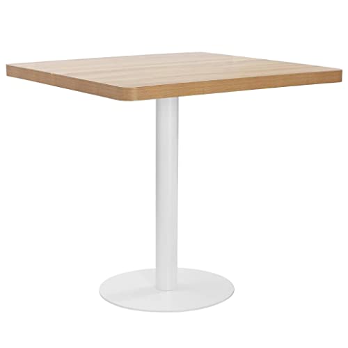 vidaXL Bistrotisch für 2 Personen Bartisch Bartresen Stehtisch Tresentisch Esstisch Tisch Küchentisch Partytisch Hellbraun 80x80cm MDF von vidaXL