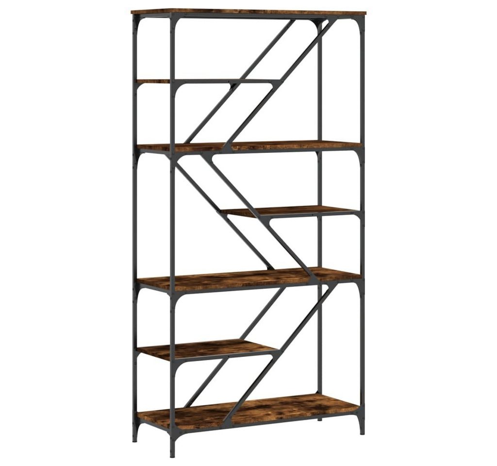 vidaXL Bücherregal Bücherregal Räuchereiche 91x36x176 cm Holzwerkstoff und Stahl, 1-tlg. von vidaXL