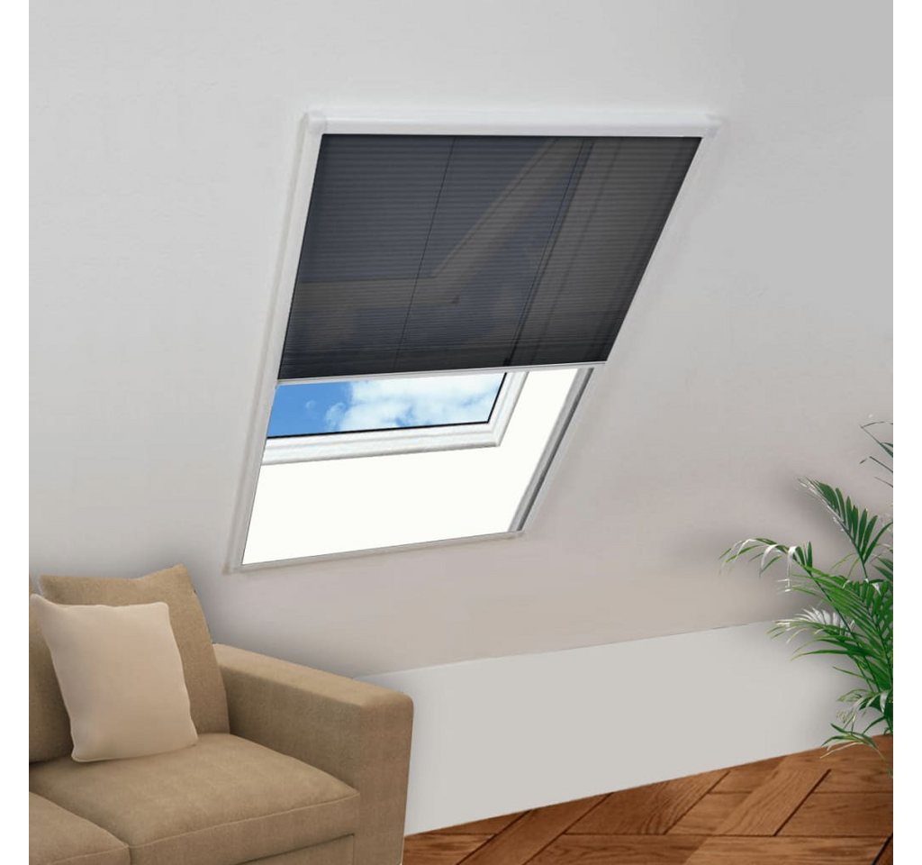 vidaXL Fliegengitter-Gewebe vidaXL Insektenschutz-Plissee für Fenster Aluminium 80 x 120 cm von vidaXL