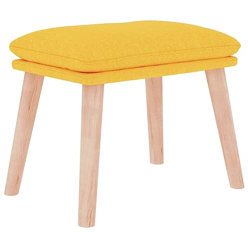 vidaXL Fußhocker Hocker Fußbank Fußstütze Fußschemel Ottomane Sitzhocker Fußablage Polsterhocker Wohnzimmer Senfgelb 45x29,5x39cm Stoff von vidaXL