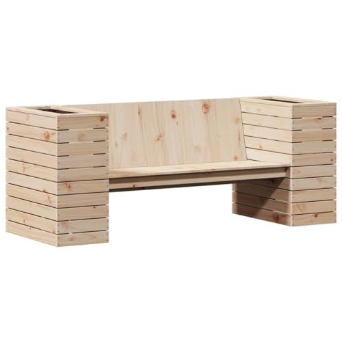 vidaXL Gartenbank, Sitzbank mit 2 Pflanzgefäßen, Outdoor Bank mit Armlehnen Rückenlehne, Holzbank Parkbank Gartenmöbel, Massivholz Kiefer vidaXL Gartenbank, Sitzbank mit 2 Pflanzgefäßen, Outdoor Bank mit Armlehnen Rückenlehne, Holzbank Parkbank Gartenmöbel, Massivholz Kiefer von vidaXL