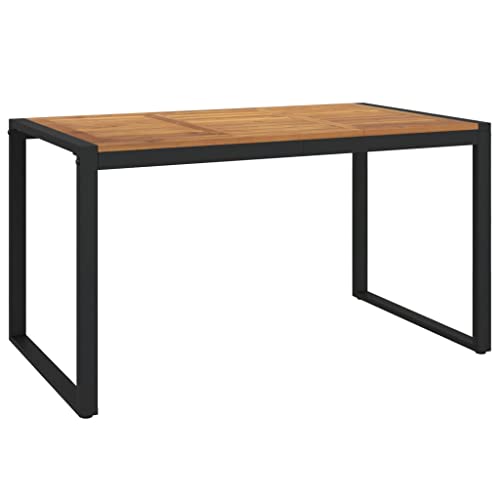 vidaXL Gartentisch, Garten Esstisch mit Metall-Beinen in U-Form, Terrassentisch Rechteckig, Gartenmöbel Tisch, Industrie-Stil, 140×80×75cm Massivholz Akazie vidaXL Gartentisch, Garten Esstisch mit Metall-Beinen in U-Form, Terrassentisch Rechteckig, Gartenmöbel Tisch, Industrie-Stil, 140×80×75cm Massivholz Akazie von vidaXL