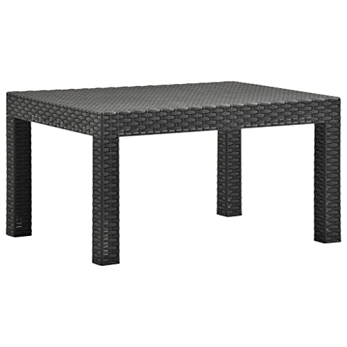 vidaXL Gartentisch Couchtisch Beistelltisch Balkontisch Terrassentisch Teetisch Gartenmöbel Tisch Outdoor Anthrazit 58x58x41cm PP Rattan von vidaXL