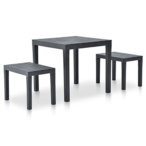 vidaXL Gartentisch mit 2 Bänken Gartenmöbel Balkonset Sitzgruppe Balkonmöbel Sitzgarnitur Gartenset Lounge Balkon Kunststoff Anthrazit vidaXL Gartentisch mit 2 Bänken Gartenmöbel Balkonset Sitzgruppe Balkonmöbel Sitzgarnitur Gartenset Lounge Balkon Kunststoff Anthrazit von vidaXL