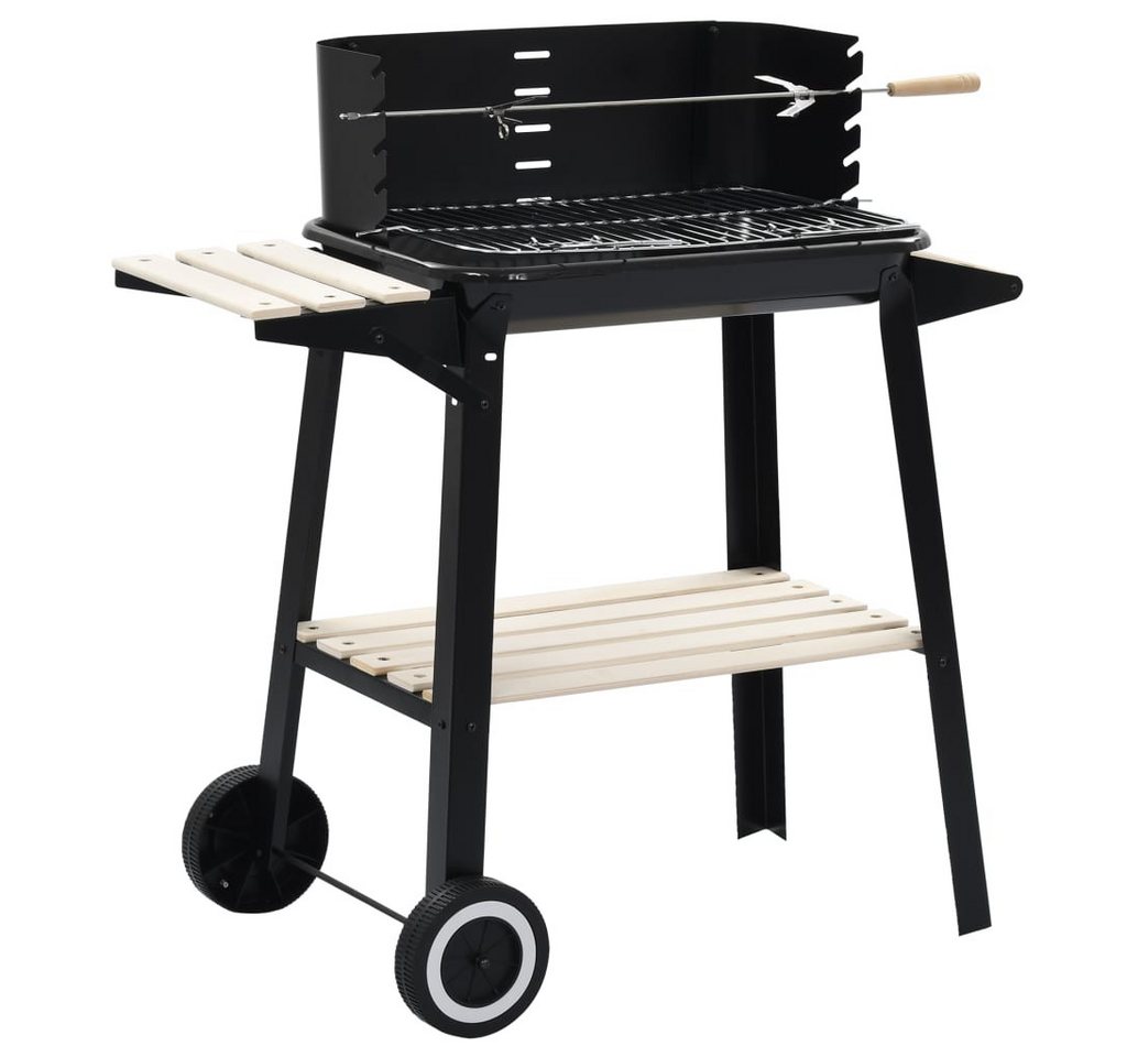 vidaXL Holzkohlegrill Holzkohlegrill Standgrill mit Rädern von vidaXL