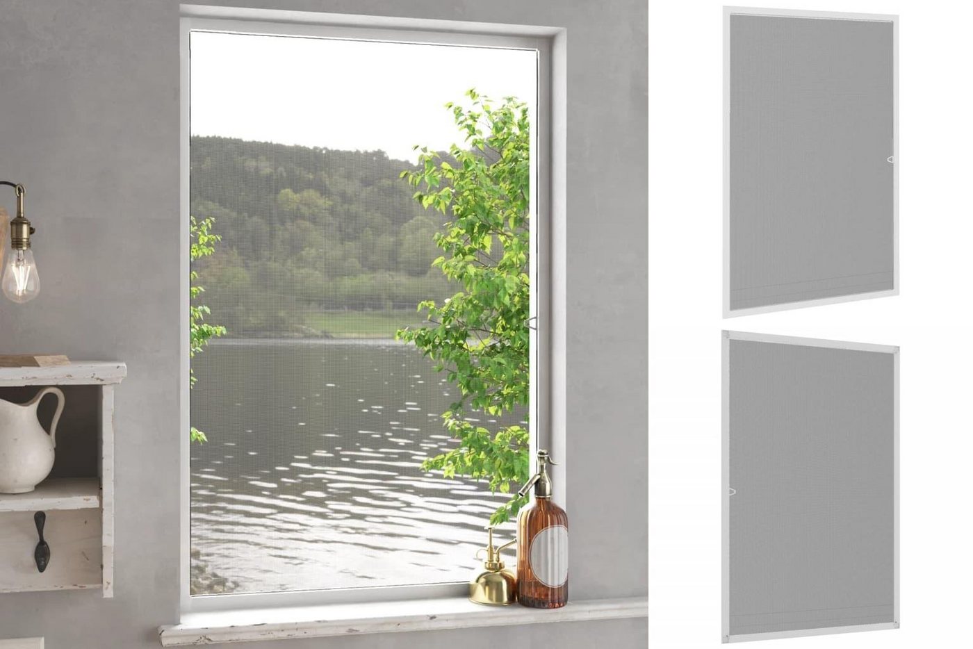 vidaXL Insektenschutz-Fensterrahmen Fliegengitter Insektenschutz für Fenster Weiß 90x120 cm von vidaXL