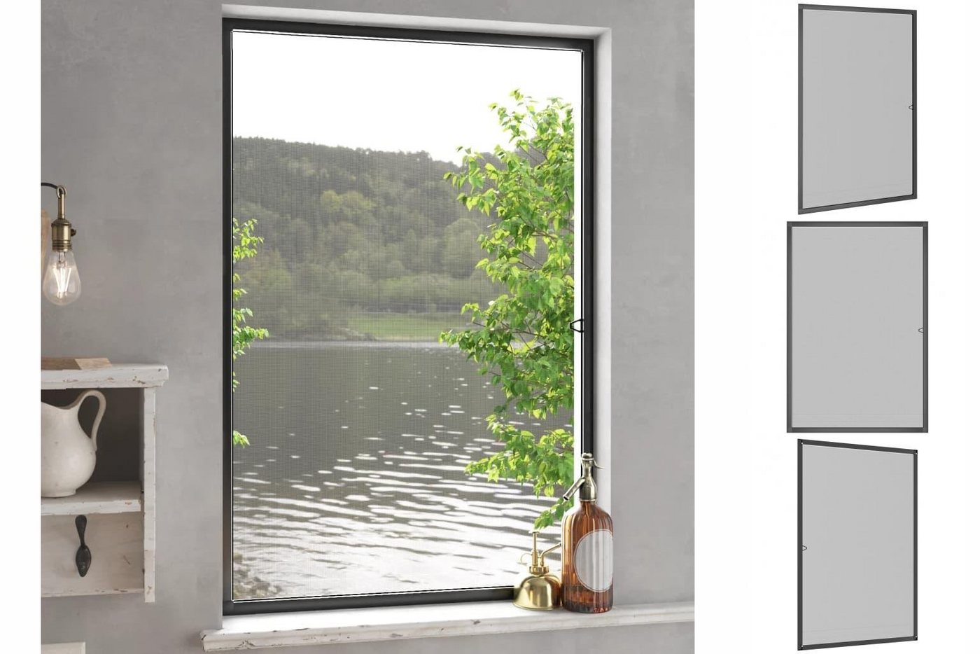 vidaXL Insektenschutz-Fensterrahmen Insektenschutz für Fenster Anthrazit 80x120 cm von vidaXL