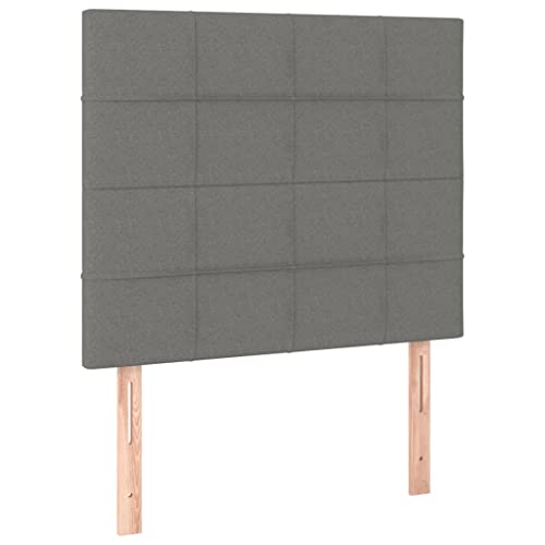 vidaXL Kopfteil 2 STK., Bettkopfteil mit Holzbeinen, Höhenverstellbar Polsterkopfteil für Bett, Betthaupt Bettzubehör Schlafzimmer, Dunkelgrau 80x5x78/88cm Stoff von vidaXL