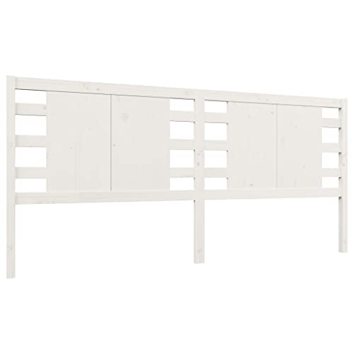 vidaXL Kopfteil Betthaupt Bettkopfteil für Bett Bettgestell Bettrahmen Holzbett Massivholzbett Schlafzimmer Weiß 206x4x100cm Massivholz Kiefer von vidaXL