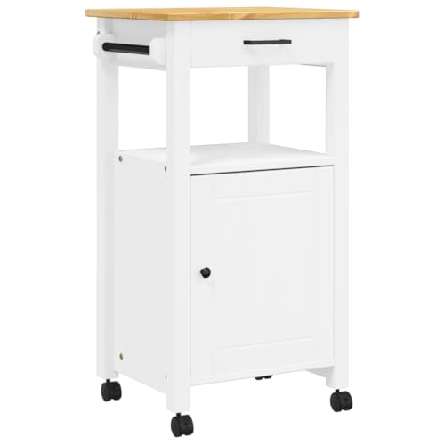 vidaXL Küchenwagen, Servierwagen mit viel Stauraum, Beistellwagen für Küche Wohnzimmer Badezimmer, Trolley Küche Küchenregal Gemüsewagen, Massivholz Kiefer vidaXL Küchenwagen, Servierwagen mit viel Stauraum, Beistellwagen für Küche Wohnzimmer Badezimmer, Trolley Küche Küchenregal Gemüsewagen, Massivholz Kiefer von vidaXL