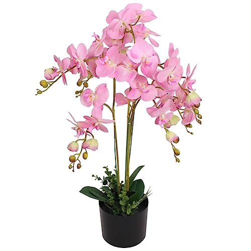 vidaXL Künstliche Orchidee mit Topf Kunstpflanze Kunstblume Dekoblume 75 cm Rosa von vidaXL