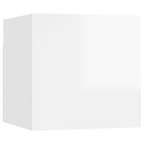 vidaXL Nachttisch Hängend Nachtschrank Nachtkonsole Nachtkommode Schlafzimmer Kommode Schrank Wandschrank Hochglanz-Weiß 30,5x30x30cm Holzwerkstoff vidaXL Nachttisch Hängend Nachtschrank Nachtkonsole Nachtkommode Schlafzimmer Kommode Schrank Wandschrank Hochglanz-Weiß 30,5x30x30cm Holzwerkstoff von vidaXL