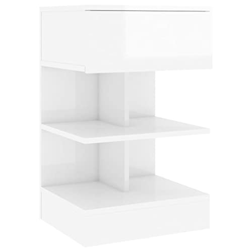 vidaXL Nachttisch mit Schublade Nachtschrank Nachtkonsole Nachtkommode Schlafzimmer Schrank Kommode Beistelltisch Hochglanz-Weiß 40x35x65cm Holzwerkstoff vidaXL Nachttisch mit Schublade Nachtschrank Nachtkonsole Nachtkommode Schlafzimmer Schrank Kommode Beistelltisch Hochglanz-Weiß 40x35x65cm Holzwerkstoff von vidaXL