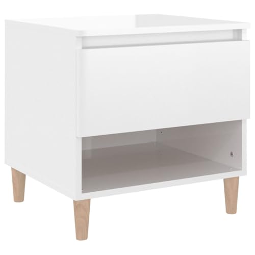 vidaXL Nachttisch mit Stauraum Nachtschrank Nachtkonsole Nachtkommode Schlafzimmer Schrank Kommode Hochglanz-Weiß 50x46x50cm Holzwerkstoff vidaXL Nachttisch mit Stauraum Nachtschrank Nachtkonsole Nachtkommode Schlafzimmer Schrank Kommode Hochglanz-Weiß 50x46x50cm Holzwerkstoff von vidaXL