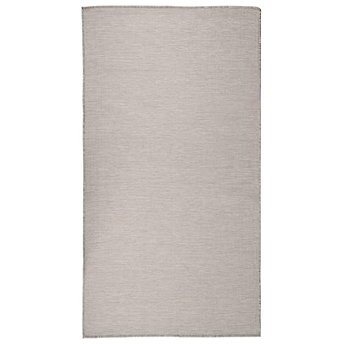 vidaXL Outdoor Teppich Flachgewebe Witterungsbeständig UV-beständig Außenteppich Balkon Terrasse Garten Swimming Pool 80x150cm Taupe von vidaXL