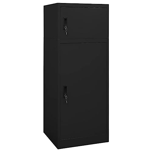 vidaXL Sattelschrank Stallspind Sattelspind Reitschrank Sattelhalter Sattelträger Stahlschrank Schließfachschrank Schwarz 53x53x140cm Stahl von vidaXL