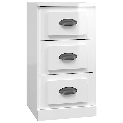 vidaXL Sideboard, Kommode mit Schubladen, Highboard Schrank für Schlafzimmer Wohnzimmer, Schubladenschrank Anrichte Beistellschrank, Hochglanz-Weiß Holzwerkstoff vidaXL Sideboard, Kommode mit Schubladen, Highboard Schrank für Schlafzimmer Wohnzimmer, Schubladenschrank Anrichte Beistellschrank, Hochglanz-Weiß Holzwerkstoff von vidaXL