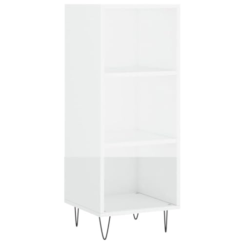 vidaXL Sideboard, Kommode mit viel Stauraum, Mehrzweckschrank Anrichte für Wohnzimmer, Schrank Beistellschrank, Hochglanz-Weiß Holzwerkstoff vidaXL Sideboard, Kommode mit viel Stauraum, Mehrzweckschrank Anrichte für Wohnzimmer, Schrank Beistellschrank, Hochglanz-Weiß Holzwerkstoff von vidaXL