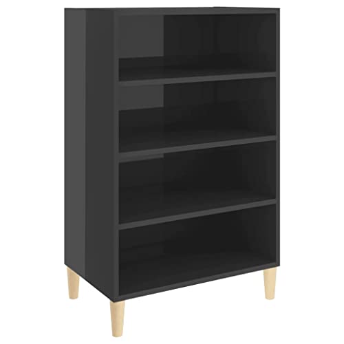 vidaXL Sideboard 4 Einlegeböden Bücherschrank Bücherregal Beistellschrank Kommode Anrichte Mehrzweckschrank Schrank Hochglanz-Grau 57x35x90cm Holzwerkstoff vidaXL Sideboard 4 Einlegeböden Bücherschrank Bücherregal Beistellschrank Kommode Anrichte Mehrzweckschrank Schrank Hochglanz-Grau 57x35x90cm Holzwerkstoff von vidaXL
