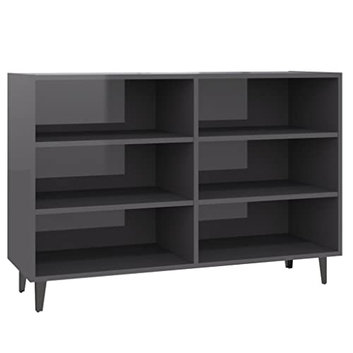 vidaXL Sideboard Hochglanz-Grau 103,5x35x70 cm Holzwerkstoff von vidaXL