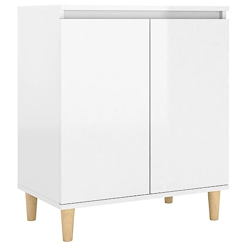vidaXL Sideboard mit Massivholz-Beinen Kommode Anrichte Schrank Beistellschrank Mehrzweckschrank Standschrank Hochglanz-Weiß 60x35x70cm Holzwerkstoff vidaXL Sideboard mit Massivholz-Beinen Kommode Anrichte Schrank Beistellschrank Mehrzweckschrank Standschrank Hochglanz-Weiß 60x35x70cm Holzwerkstoff von vidaXL