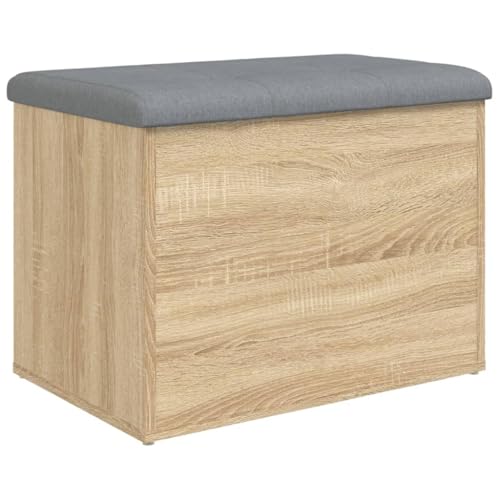 vidaXL Sitzbank, Bank mit Stauraum, Gepolstert Sitzhocker Truhenbank, Polsterbank Sitztruhe Aufbewahrungsbox für Wohnzimmer Flur, Sonoma-Eiche Holzwerkstoff vidaXL Sitzbank, Bank mit Stauraum, Gepolstert Sitzhocker Truhenbank, Polsterbank Sitztruhe Aufbewahrungsbox für Wohnzimmer Flur, Sonoma-Eiche Holzwerkstoff von vidaXL