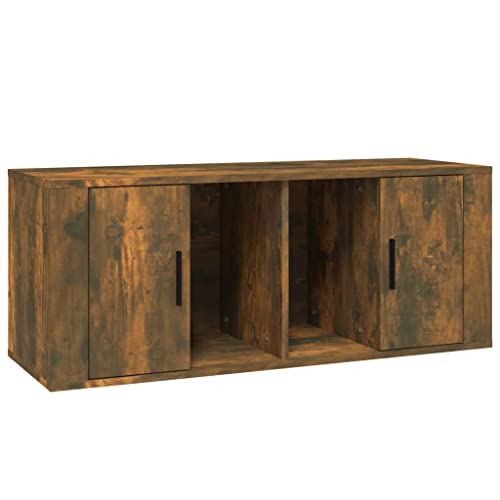 vidaXL TV Schrank Lowboard TV Möbel Tisch Board Sideboard Fernsehtisch Fernsehschrank HiFi-Schrank Wohnzimmer Räuchereiche 100x35x40cm Holzwerkstoff von vidaXL