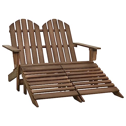vidaXL Tannenholz Adirondack Gartenbank 2-Sitzer mit Fußstütze Deckchair Liegestuhl Gartenstuhl Stuhl Sonnenliege Parkbank Sitzbank Braun vidaXL Tannenholz Adirondack Gartenbank 2-Sitzer mit Fußstütze Deckchair Liegestuhl Gartenstuhl Stuhl Sonnenliege Parkbank Sitzbank Braun von vidaXL