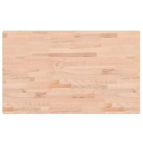 vidaXL Tischplatte, Holzplatte Holztischplatte Rechteckig, Ersatzplatte Platte für Beistelltisch Bartisch, Massivholztischplatte Schreibtischplatte, 100x60x2,5 cm Massivholz Buche von vidaXL