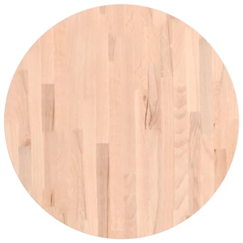 vidaXL Tischplatte, Holzplatte Holztischplatte Rund, Ersatzplatte Platte für Beistelltisch Bartisch, Massivholztischplatte Esstischplatte, Ø60x4 cm Massivholz Buche von vidaXL