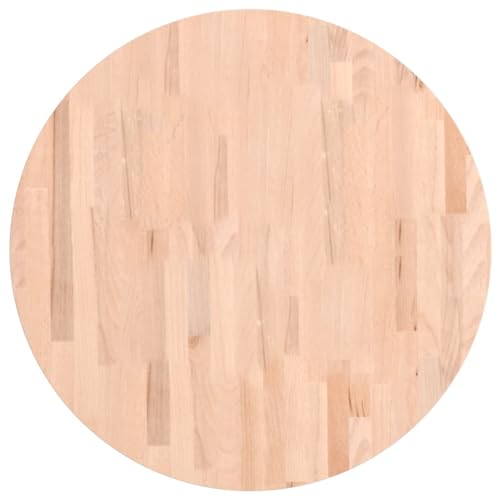 vidaXL Tischplatte, Holzplatte Holztischplatte Rund, Ersatzplatte Platte für Beistelltisch Bartisch, Massivholztischplatte Esstischplatte, Ø70x2,5 cm Massivholz Buche von vidaXL