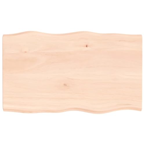 vidaXL Tischplatte, Holzplatte für Tisch Esstisch Couchtisch, Massivholzplatte Handgefertigt mit Baumkante, Ersatztischplatte, 100x60x(2-4) cm Massivholz Unbehandelt von vidaXL