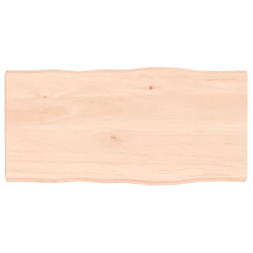 vidaXL Tischplatte, Holzplatte für Tisch Esstisch Couchtisch, Massivholzplatte Handgefertigt mit Baumkante, Ersatztischplatte, 80x40x(2-4) cm Massivholz Unbehandelt von vidaXL