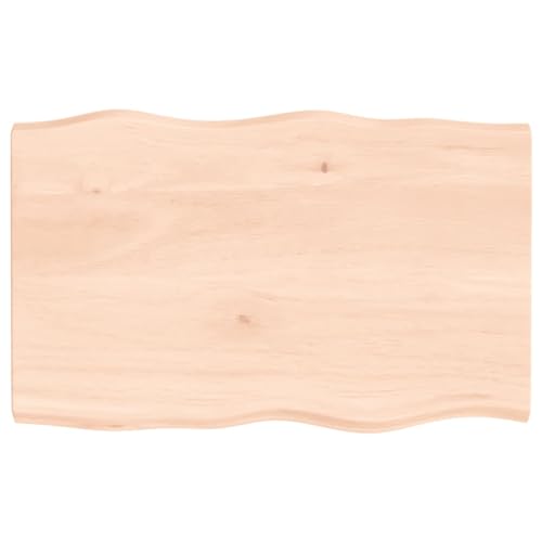 vidaXL Tischplatte, Holzplatte für Tisch Esstisch Couchtisch, Massivholzplatte Handgefertigt mit Baumkante, Ersatztischplatte, 80x50x(2-4) cm Massivholz Unbehandelt von vidaXL
