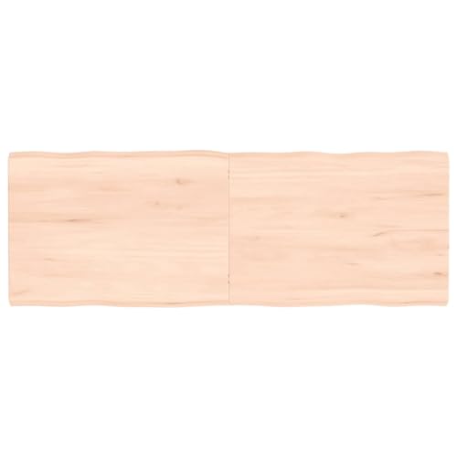 vidaXL Tischplatte, Holzplatte für Tisch Esstisch Couchtisch, Massivholzplatte Handgefertigt mit Baumkante, Ersatztischplatte Scharnierdesign, 140x50x(2-4) cm Massivholz Unbehandelt von vidaXL