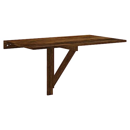 vidaXL Wand Klapptisch Schreibtisch Wandtisch Esstisch Küchentisch PC Tisch Computertisch Stehtisch Holztisch Räuchereiche 100x60x56cm Holzwerkstoff von vidaXL