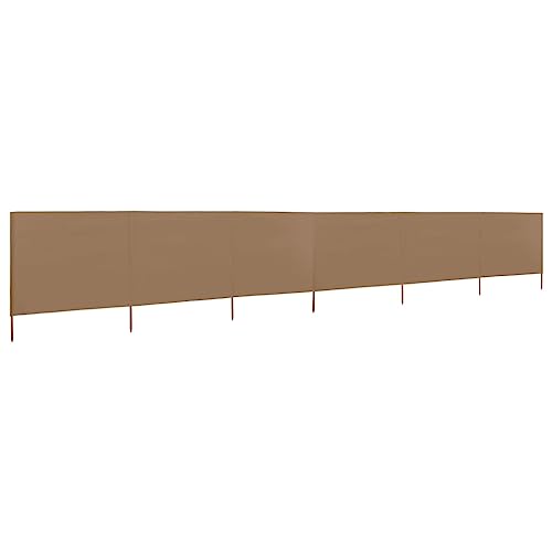 vidaXL Windschutzgewebe 6-TLG. 800x80 cm Taupe Windschutz Sichtschutz Balkon von vidaXL