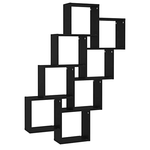 vidaXL Würfelregal Wandregal Hängeregal Cube Lounge CD Regal Dekoregal Bücherregal Schweberegal Wandboard Regalwürfel Schwarz 90x15x119cm Holzwerkstoff vidaXL Würfelregal Wandregal Hängeregal Cube Lounge CD Regal Dekoregal Bücherregal Schweberegal Wandboard Regalwürfel Schwarz 90x15x119cm Holzwerkstoff von vidaXL