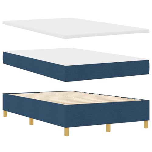 vidaXL zeitgenössisches blaues Bettgestell mit Schaumstoffmatratze für 2 Personen innen 120 x 200 cm Holz modernes Design inkl. Kopfteil und Auflage Bequeme Schlafzimmermöbel vidaXL zeitgenössisches blaues Bettgestell mit Schaumstoffmatratze für 2 Personen innen 120 x 200 cm Holz modernes Design inkl. Kopfteil und Auflage Bequeme Schlafzimmermöbel von vidaXL