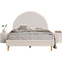 Vipack Schlafzimmer-Set "Polsterbett Moon", LF 140x200cm, inkl. Lattenrost, Bouclé Stoff bezogen, wahlw. 4 Farben von vipack