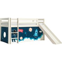 Vipack Spielbett "Vipack Pino", Hochbett mit Textil-Set, inkl. Rolllattenrost, Leiter und Rutsche von vipack