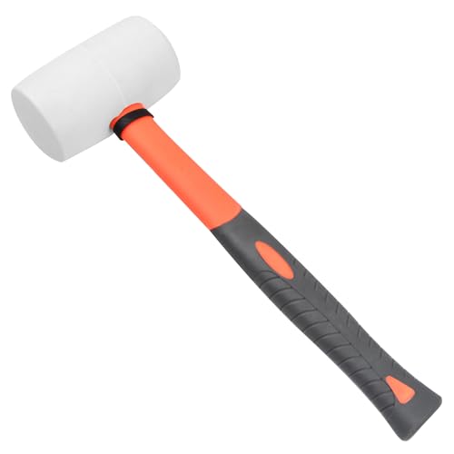 volumoon Gummihammer Hammer, Weiß - Allround Schonhammer, Hartgummihammer mit Fiberglasstiel, Gummihammer für Heimwerker, Naturkautschuk Schonhammer keine Spuren für Wand, Boden, Fliesen von volumoon