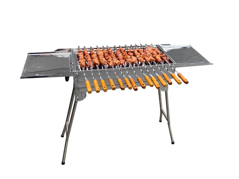 walexo Holzkohlegrill Mangal (inkl. 14 Spieße aus Edelstahl mit Holzgriff) von walexo