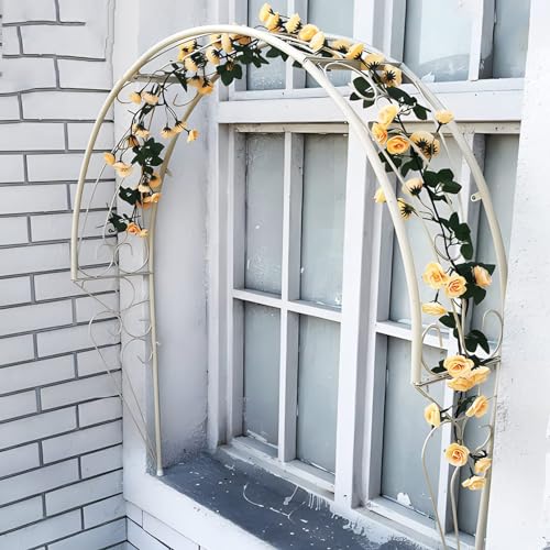 Gartenbogen Metall Rosenbogen halbrund Torbogen für die Wandmontage Rankhilfe für Kletterpflanzen Pergola für Fenster Türen Eingänge Dekorativ von walisk