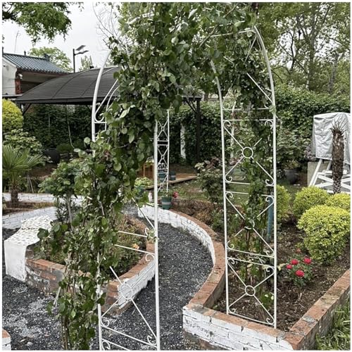 Gartenbogen Rosenbogen aus Metall Torbogen Rankhilfe für Kletterpflanzen und Rosen Gartenlaube Rankgitter Pergola für Hinterhof Rasen Veranda Innenhof Hochzeitszeremonie 120 x 38 x 240 cm von walisk